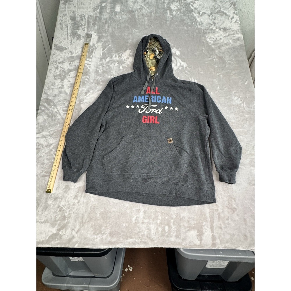 Legendary Whitetails All American Ford Girl Hoodie Gray Camo Lined Size XXL